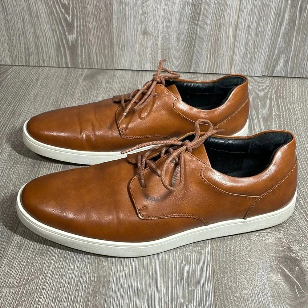 Alfani Casual Lace Up Oxford Sneakers Elston Chocolate Brown 9